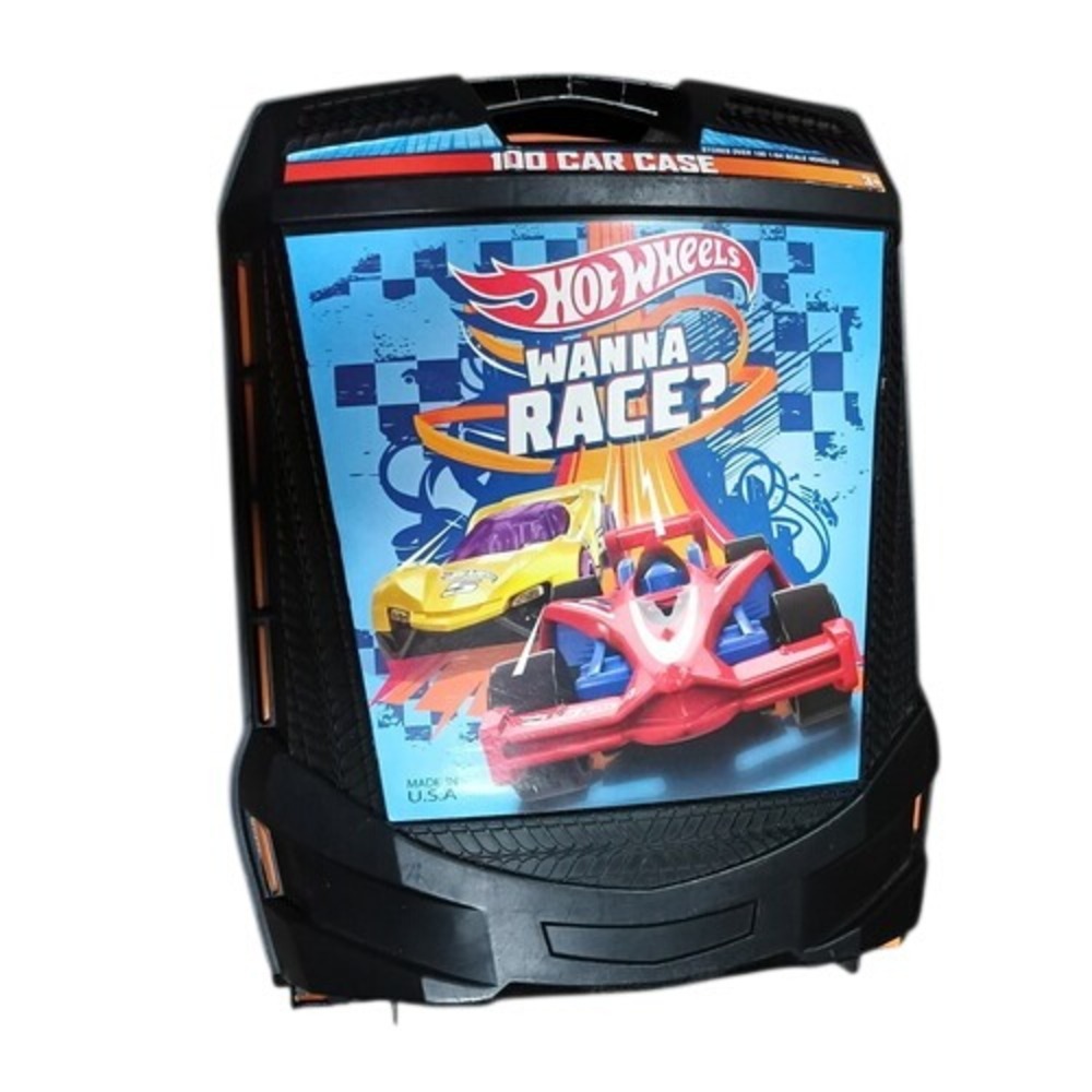 2016 Mattel Hot Wheels Wanna Race 100 Car Rolling Luggage Style Case